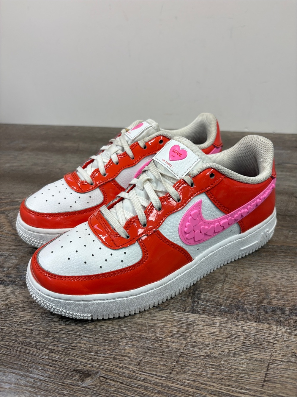 Nike Air Force 1 LV8 Valentine’s Day “Love” Sneakers FD1031-600 Youth Size 5Y